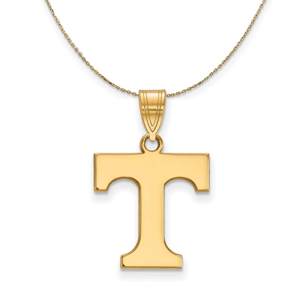14k Yellow Gold U. of Tennessee Initial T Necklace