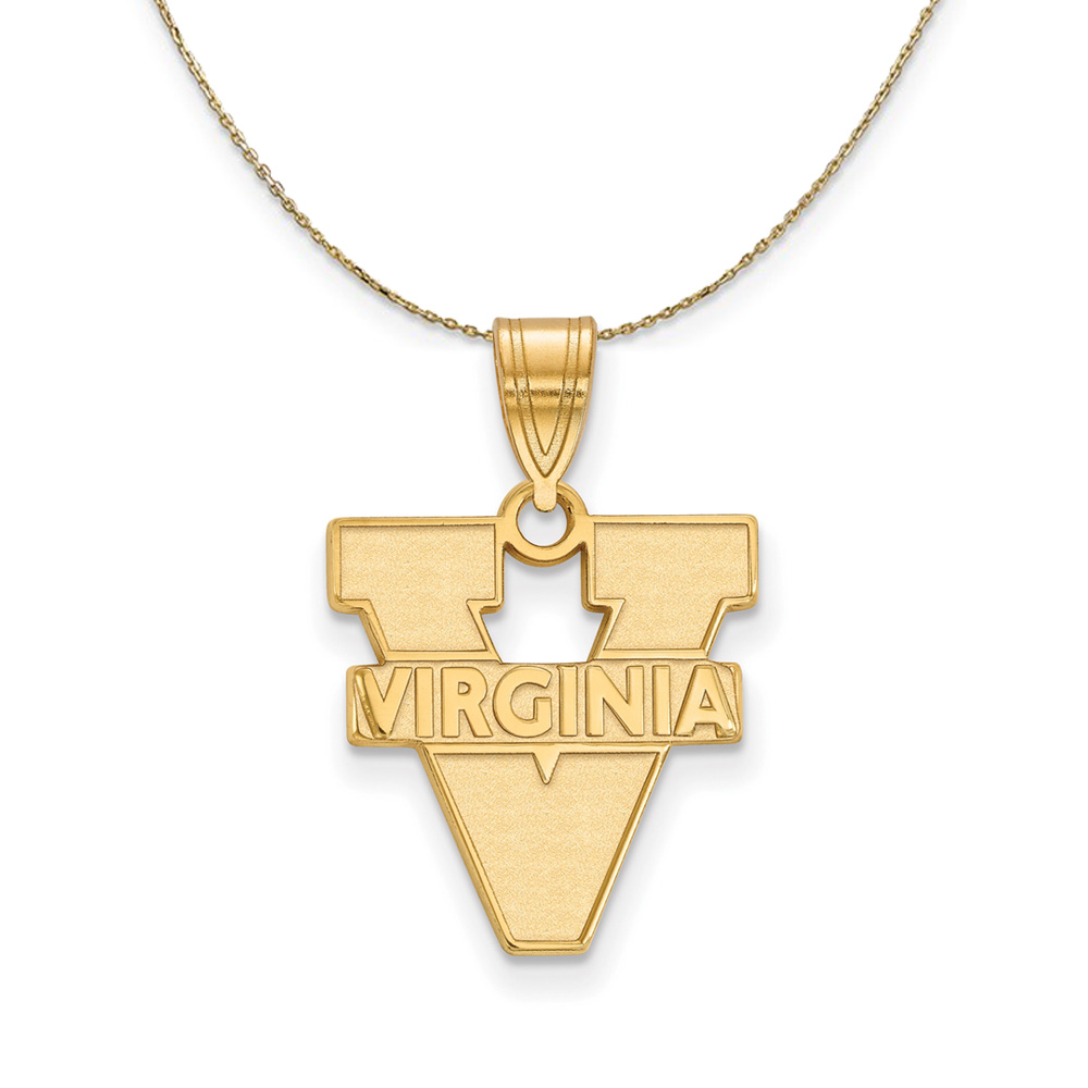 14k Yellow Gold U. of Virginia 'V' Logo Necklace