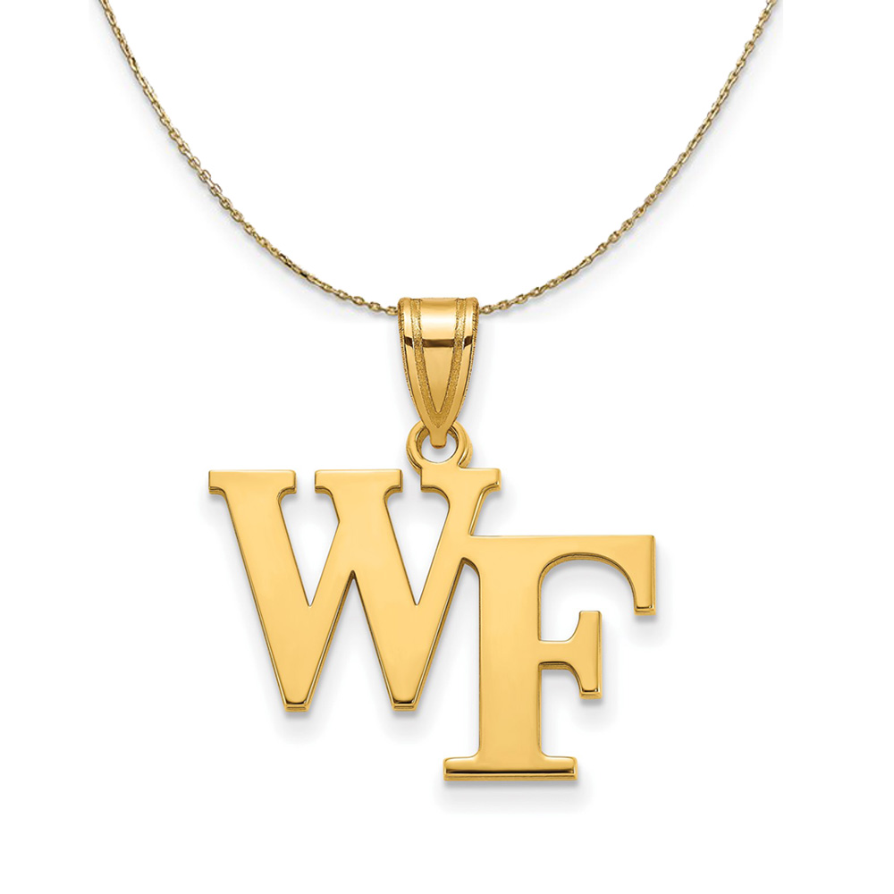 14k Yellow Gold Wake Forest U. 'WF' Necklace