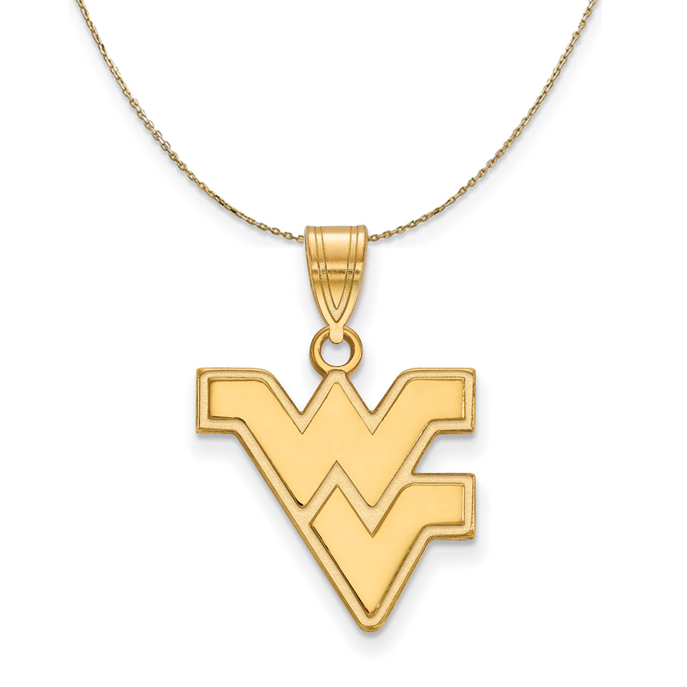 14k Yellow Gold West Virginia U. Logo Necklace