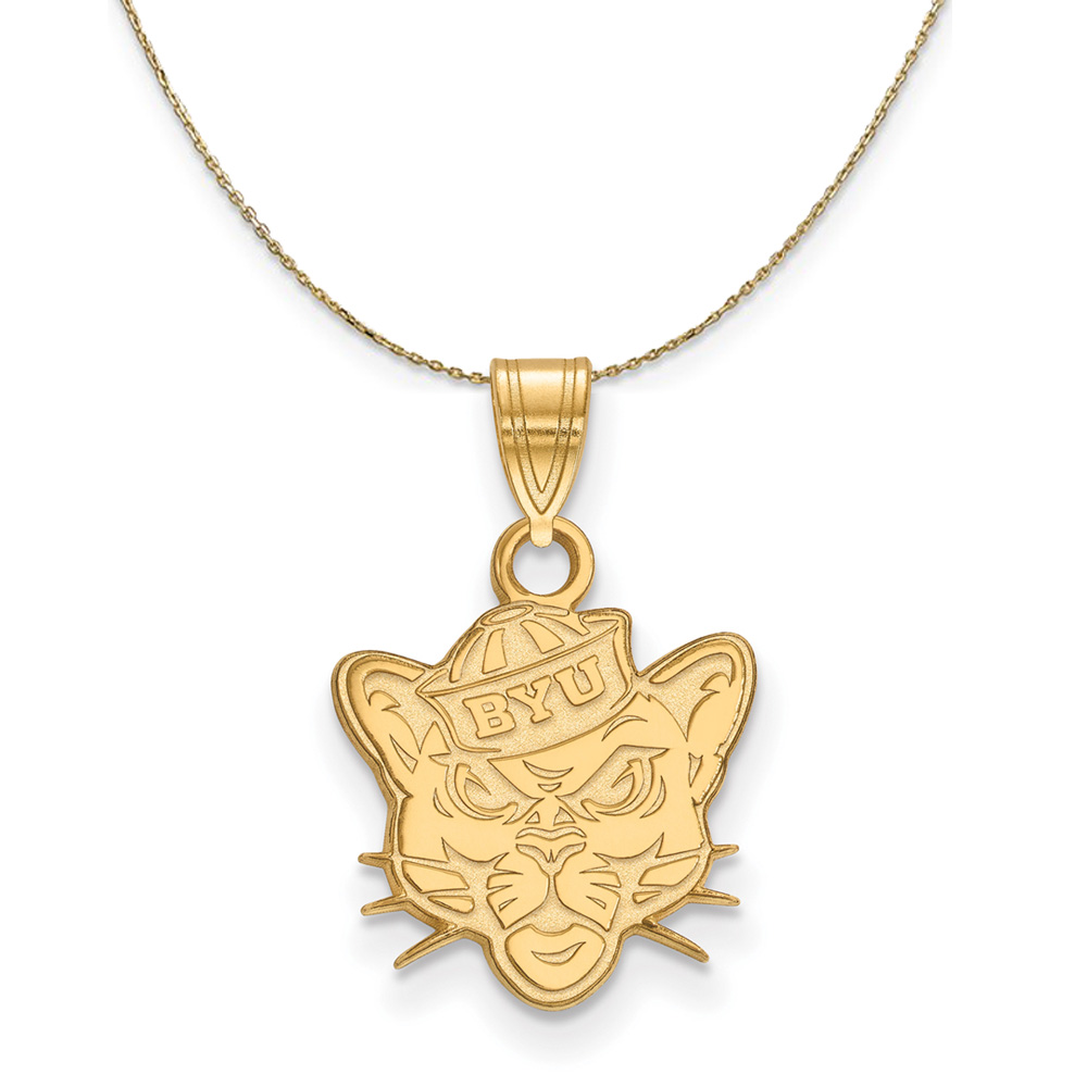 14k Yellow Gold Brigham Young U Logo Necklace