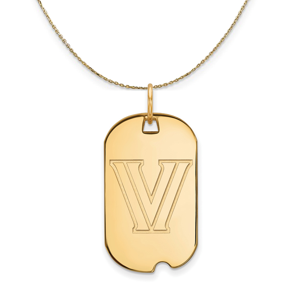 14k Yellow Gold Villanova U. Dog Tag Necklace