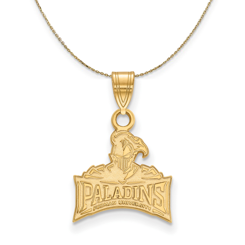 14k Yellow Gold Furman U Paladins Logo Necklace