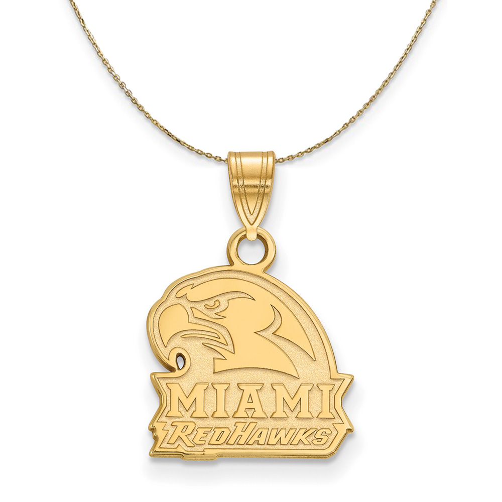 14k Yellow Gold Miami U Logo Necklace