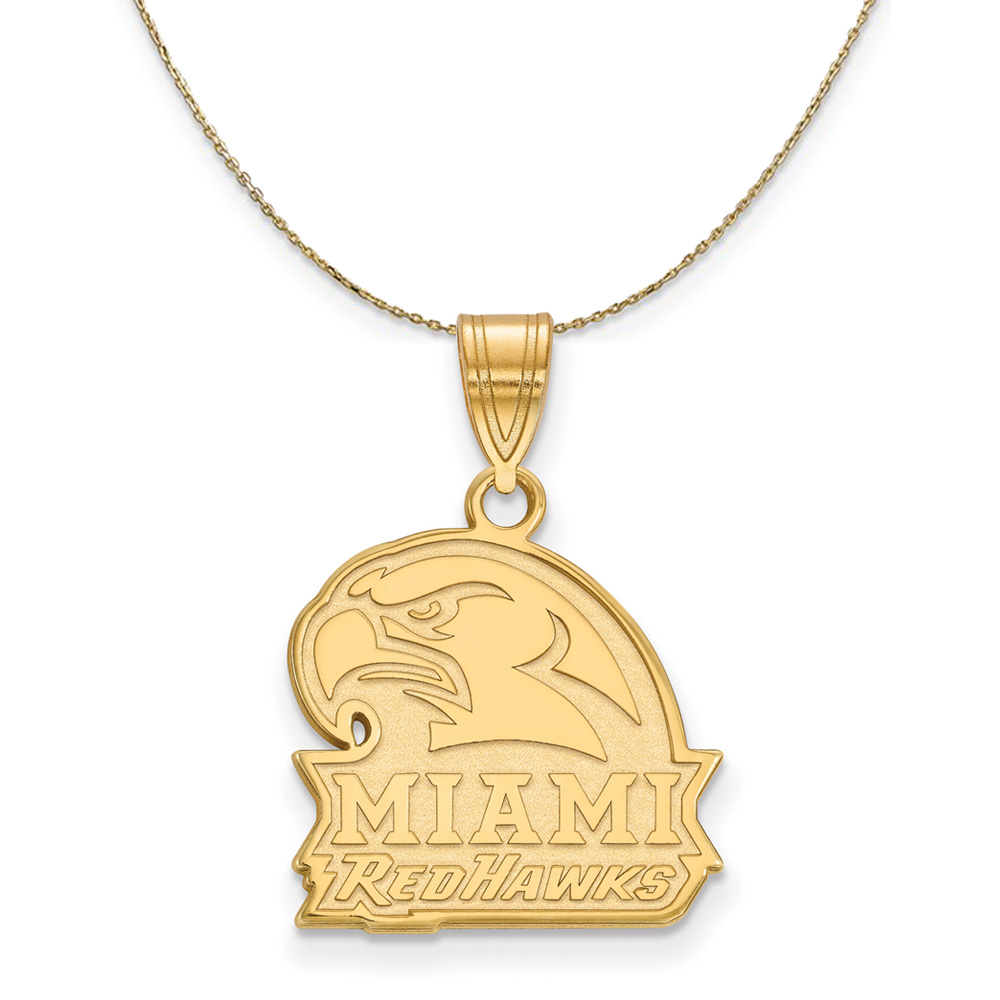 14k Yellow Gold Miami U Logo Necklace
