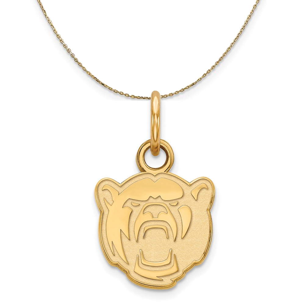 14k Yellow Gold Baylor U (Tiny) Bear Necklace