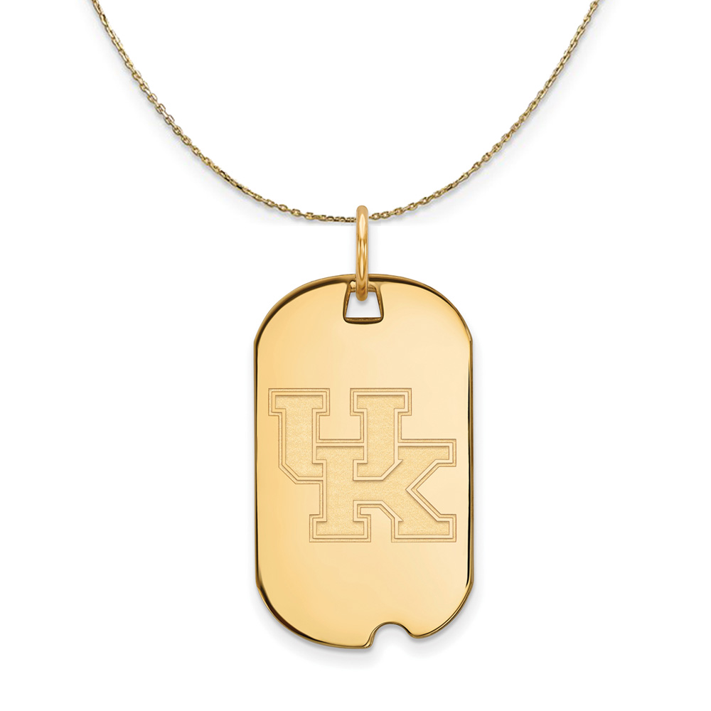 14k Yellow Gold U. of Kentucky Dog Tag Necklace