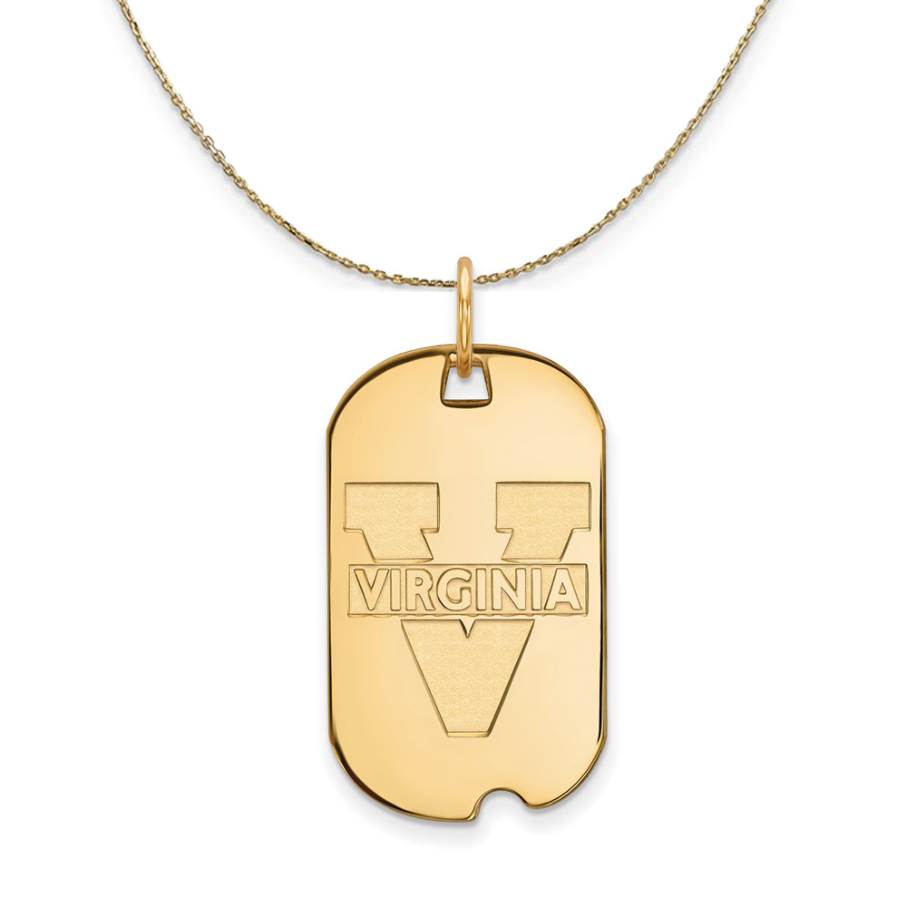 14k Yellow Gold U. of Virginia Dog Tag Necklace
