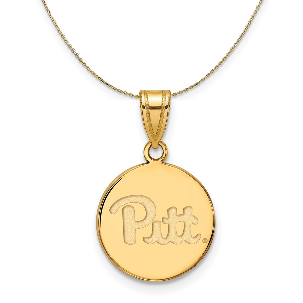 14k Yellow Gold U. of Pittsburgh Disc Necklace
