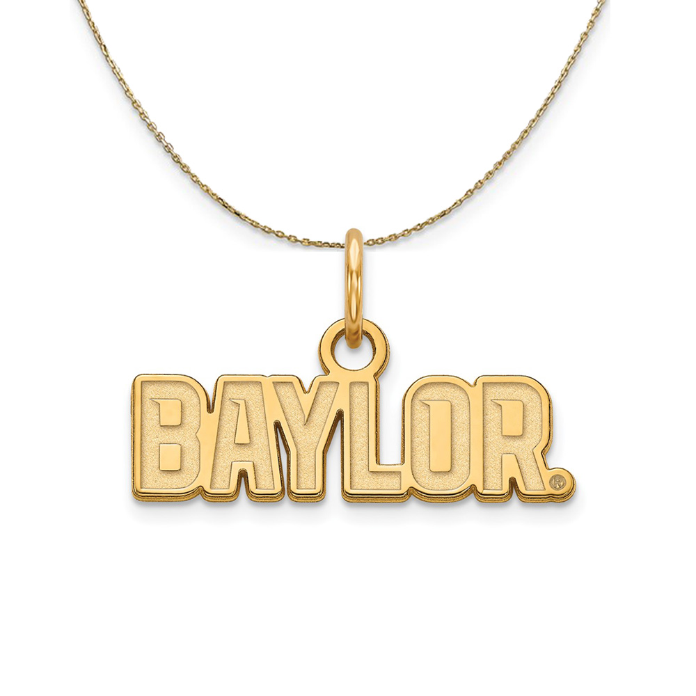 14k Yellow Gold Baylor U (Tiny) Logo Necklace