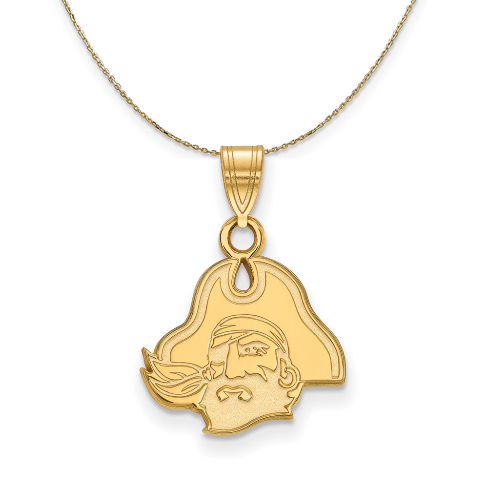 14k Yellow Gold East Carolina U Necklace
