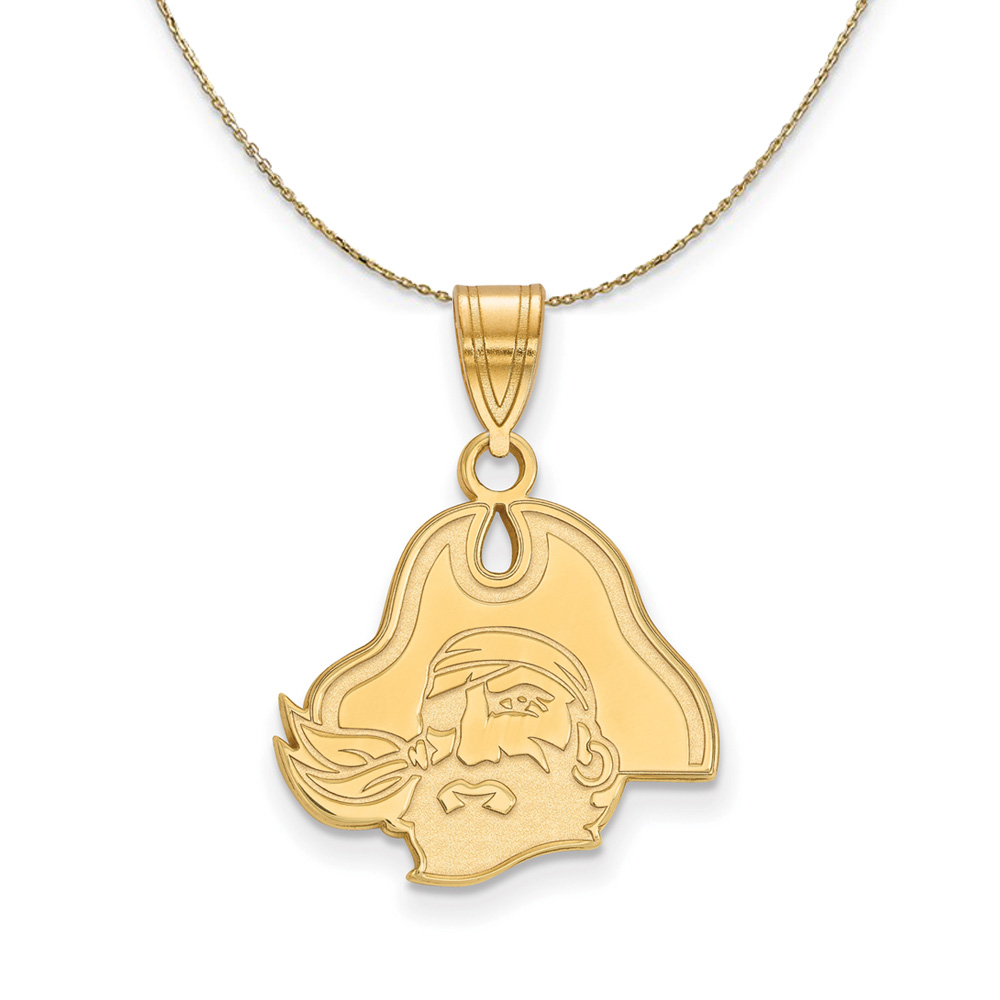 14k Yellow Gold East Carolina U Necklace
