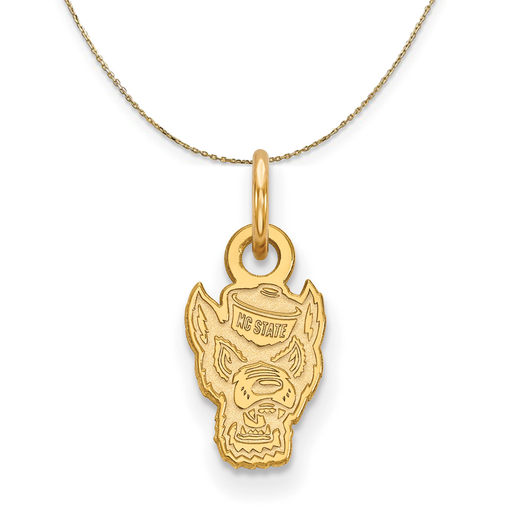 14k Yellow Gold North Carolina X-Sm Logo Necklace