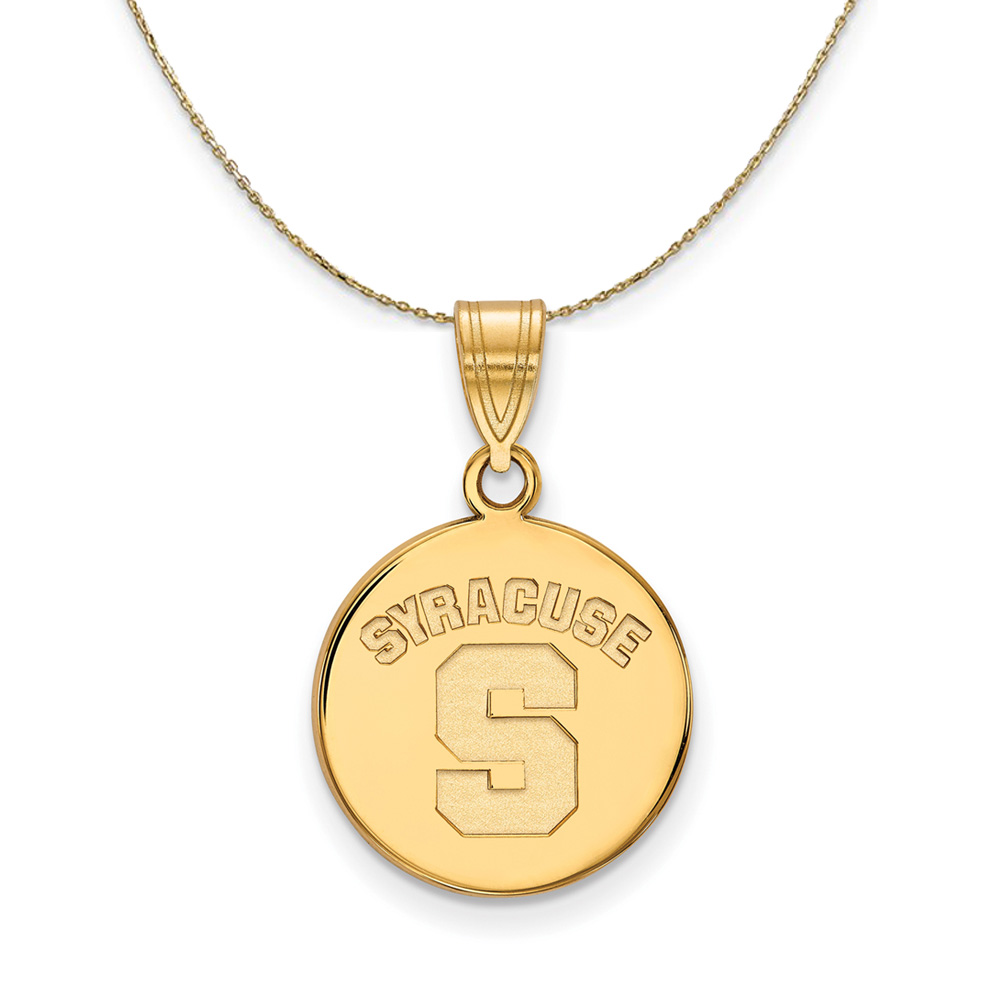 14k Yellow Gold Syracuse U. Logo Disc Necklace