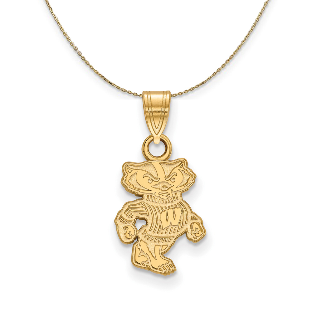 14k Yellow Gold U. of Wisconsin Logo Necklace