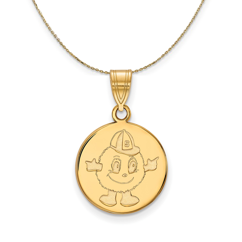 14k Yellow Gold Syracuse U. Disc Necklace