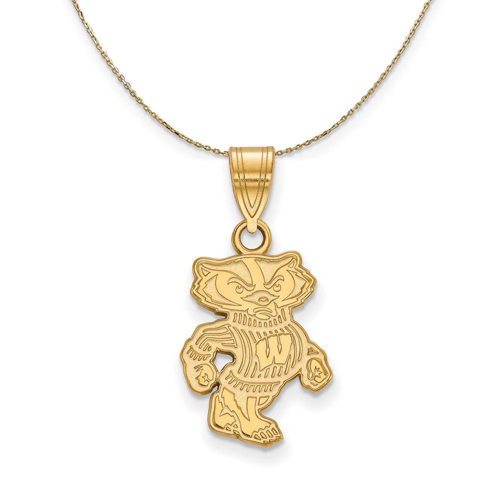 14k Yellow Gold U. of Wisconsin Logo Necklace
