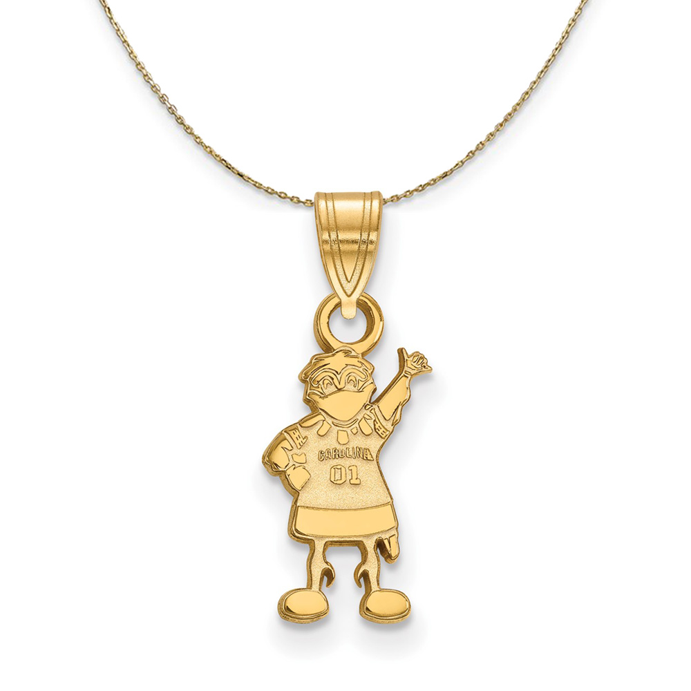 14k Yellow Gold South Carolina Sm Mascot Necklace