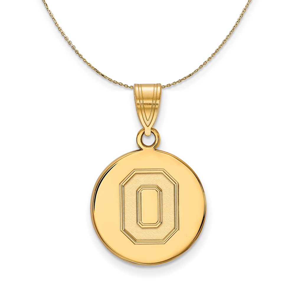 14k Yellow Gold Ohio State Disc Necklace