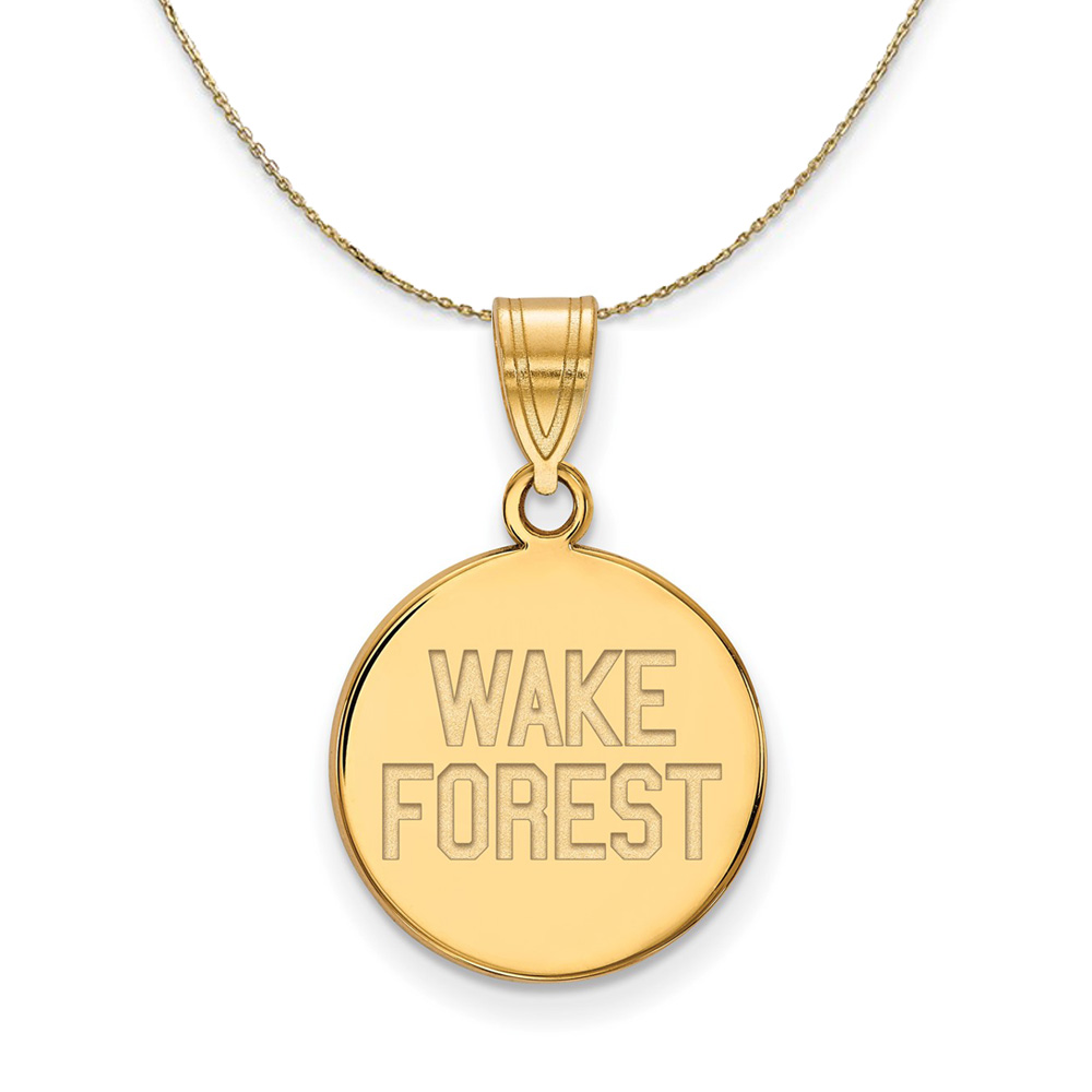 14k Yellow Gold Wake Forest U. Disc Necklace