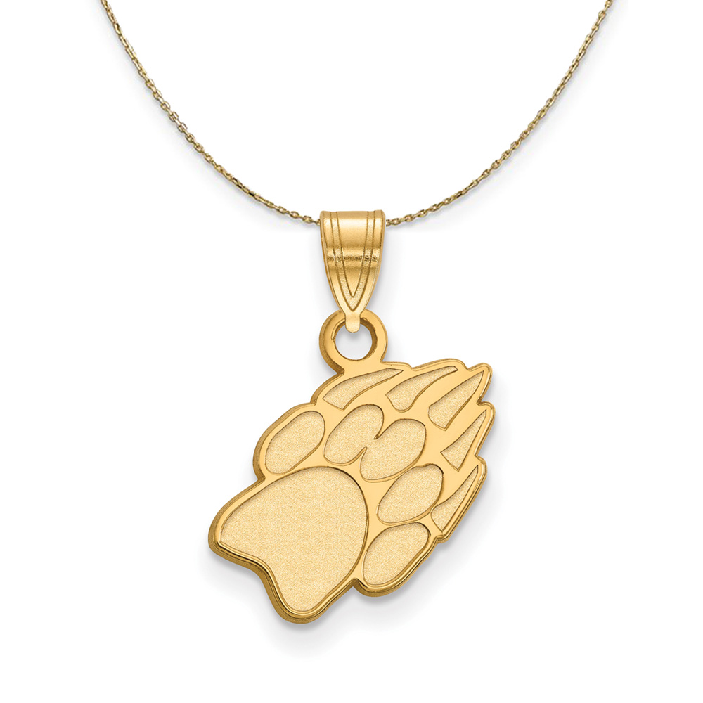 14k Yellow Gold U. of Wisconsin Paw Logo Necklace