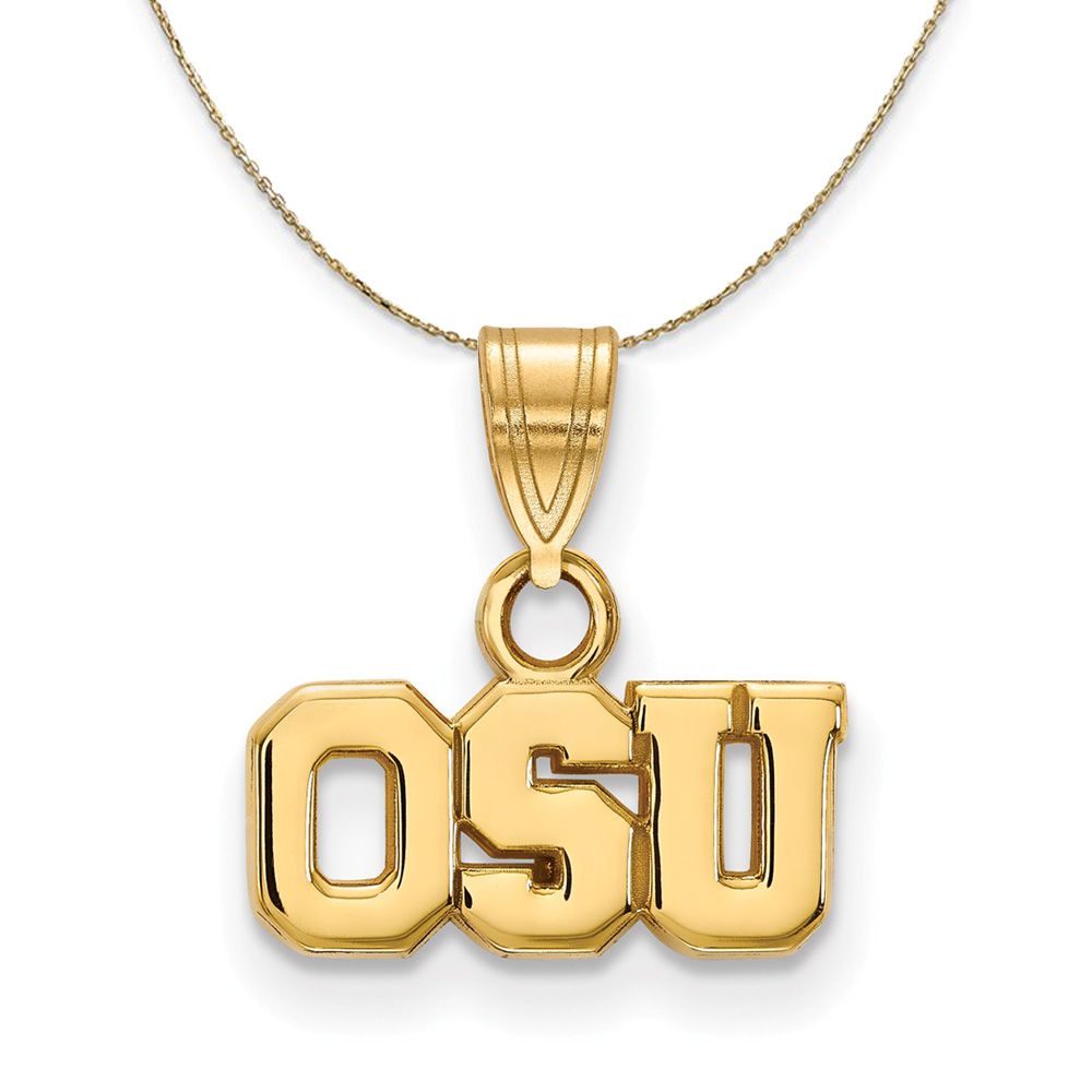 14k Yellow Gold Ohio State 'OSU' Necklace