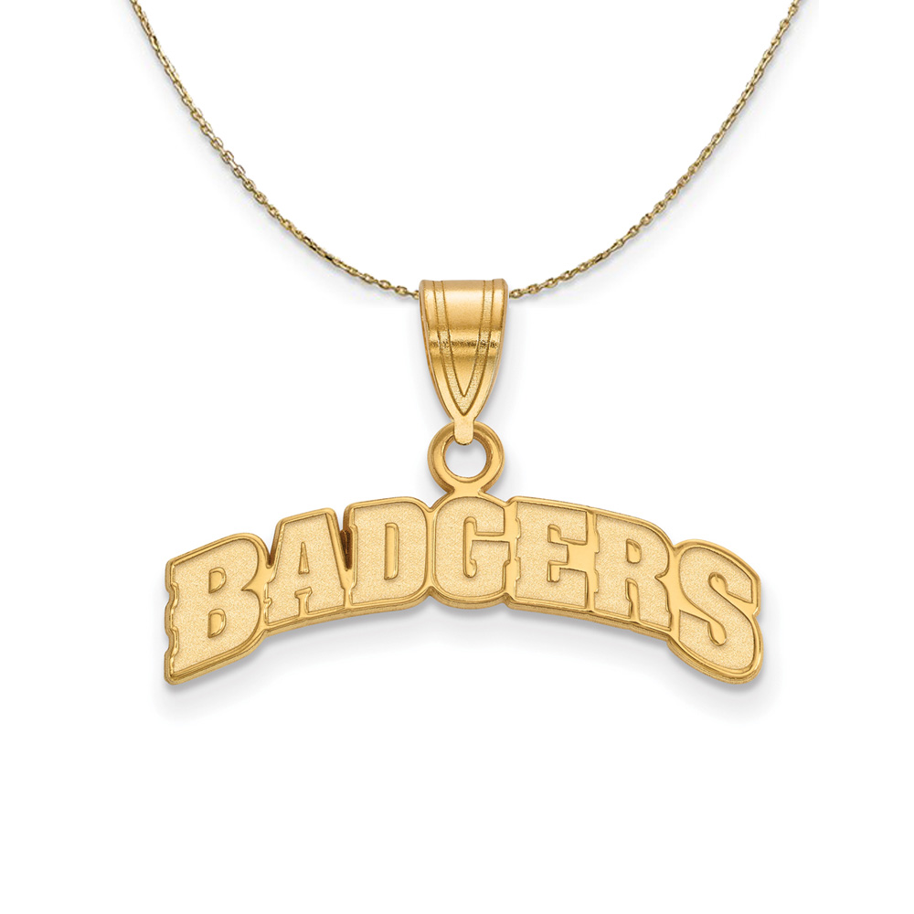 14k Yellow Gold U. of Wisconsin Script Necklace