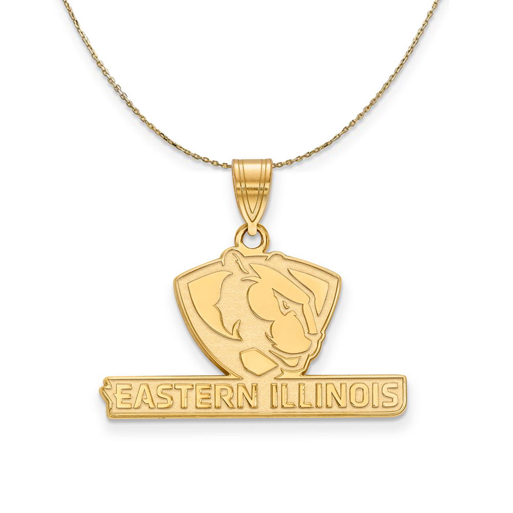 14k Yellow Gold Eastern Illinois U Necklace
