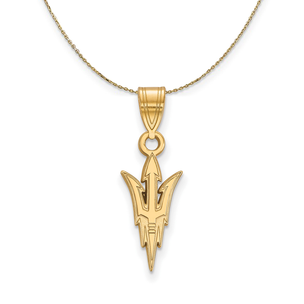 14k Yellow Gold Arizona State Logo Necklace