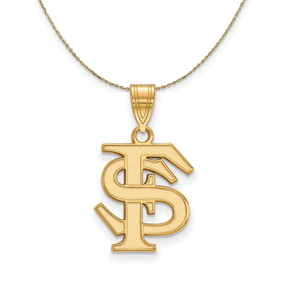 14k Yellow Gold Florida State 'FS' Necklace