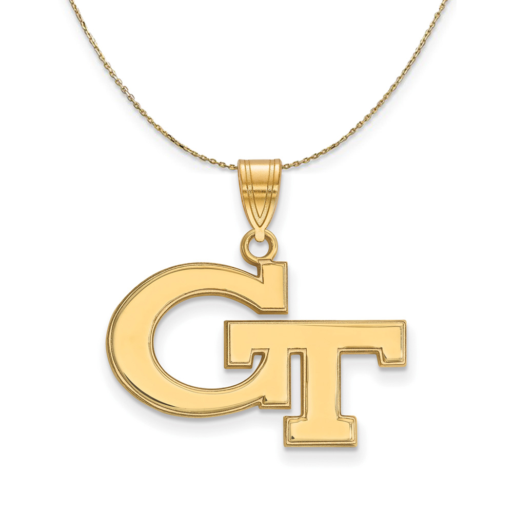 14k Yellow Gold Georgia Technology 'GT' Necklace