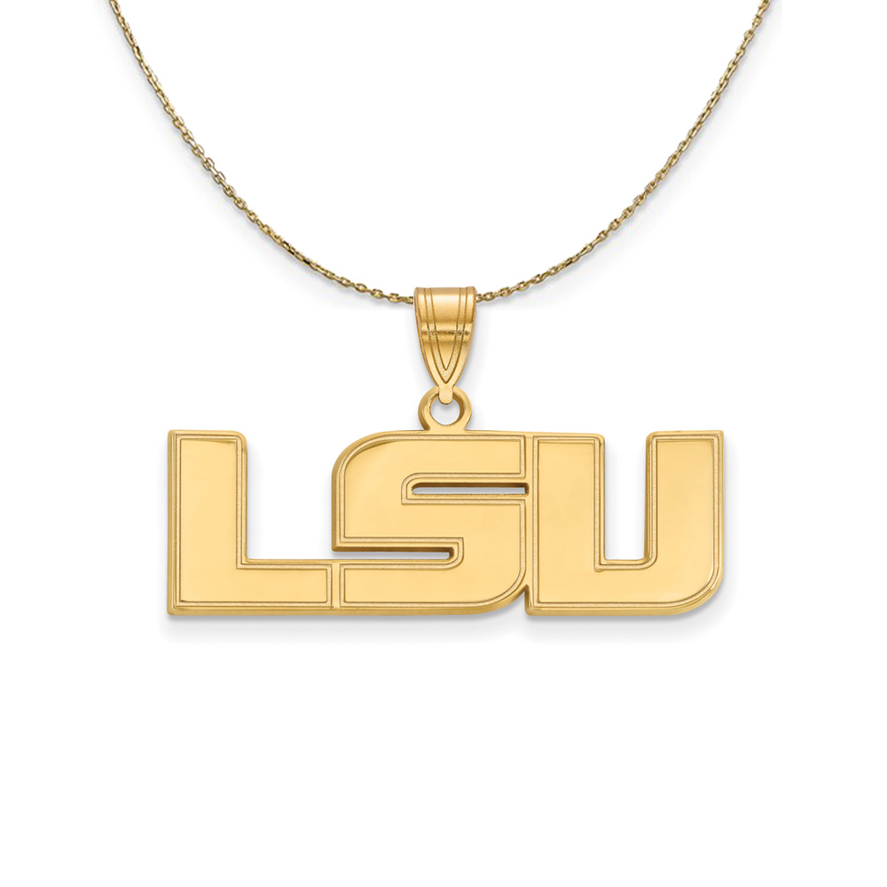 14k Yellow Gold Louisiana State 'LSU' Necklace