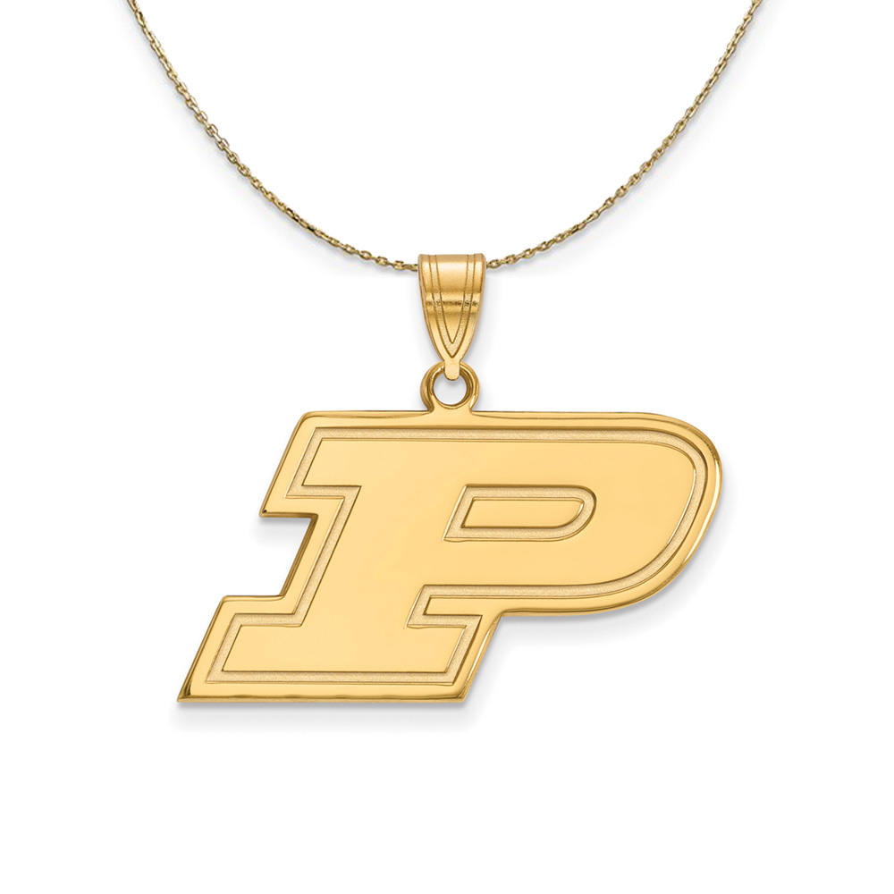 14k Yellow Gold Purdue Initial P Necklace