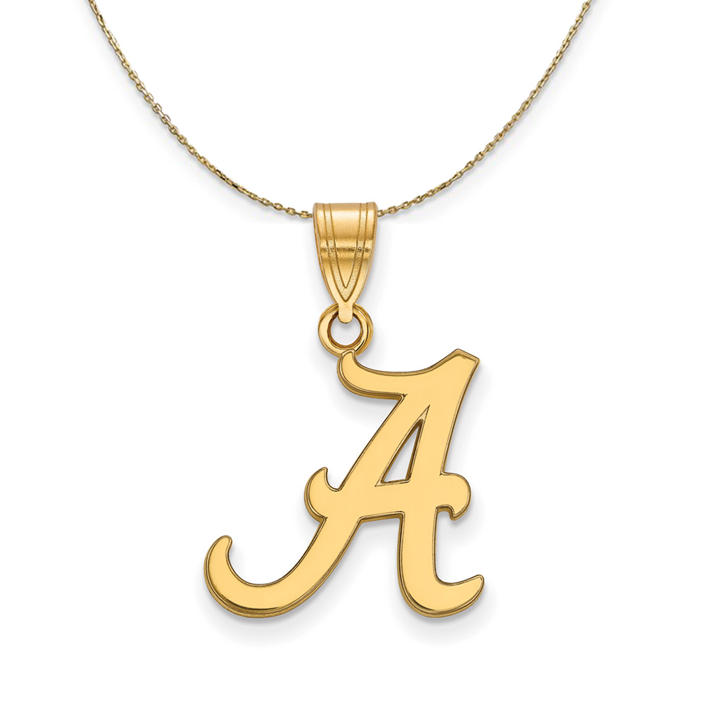 14k Yellow Gold U. of Alabama Initial A Necklace