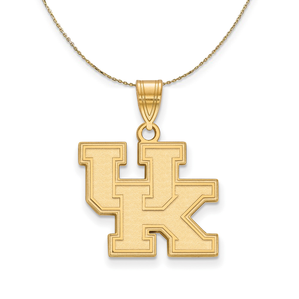 14k Yellow Gold U. of Kentucky 'UK' Necklace