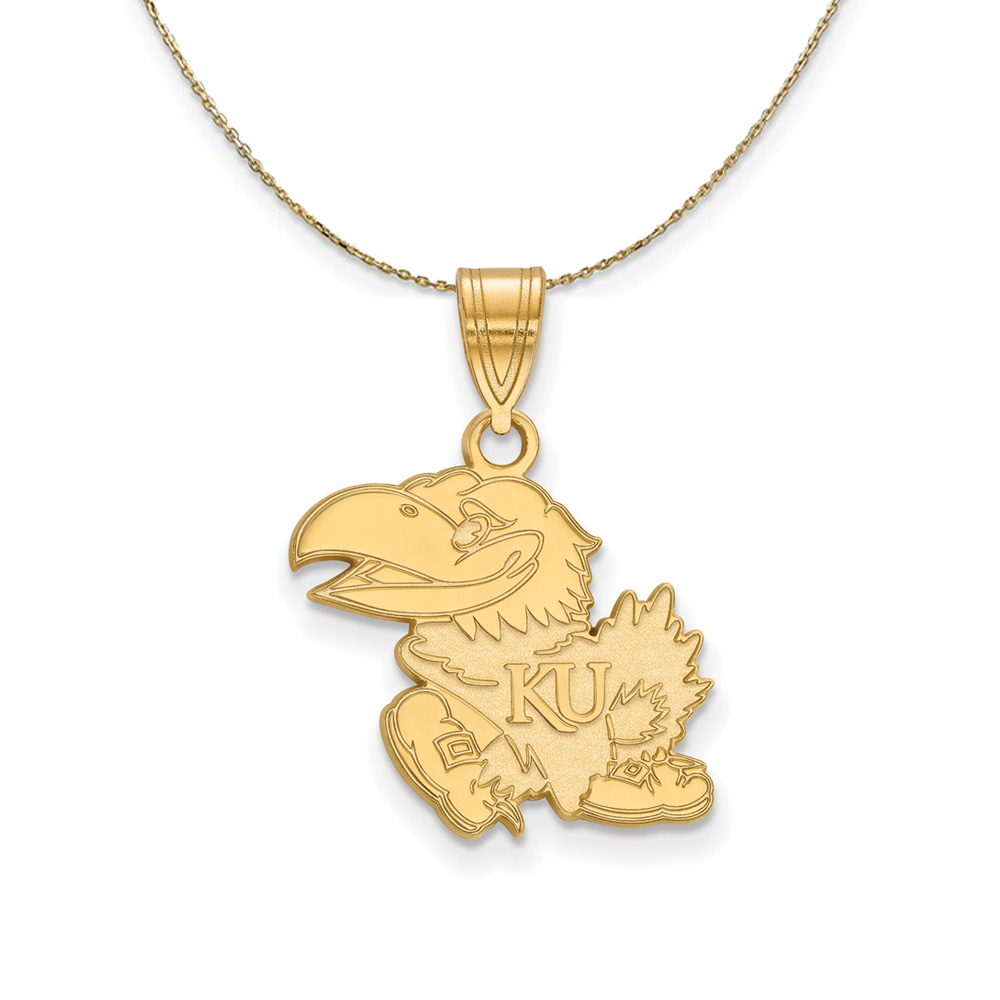 14k Yellow Gold U. of Kansas Mascot Necklace