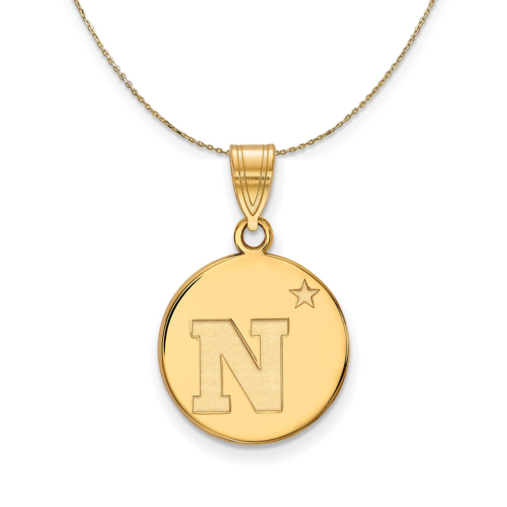 14k Yellow Gold U.S. Navy Medium Disc Necklace