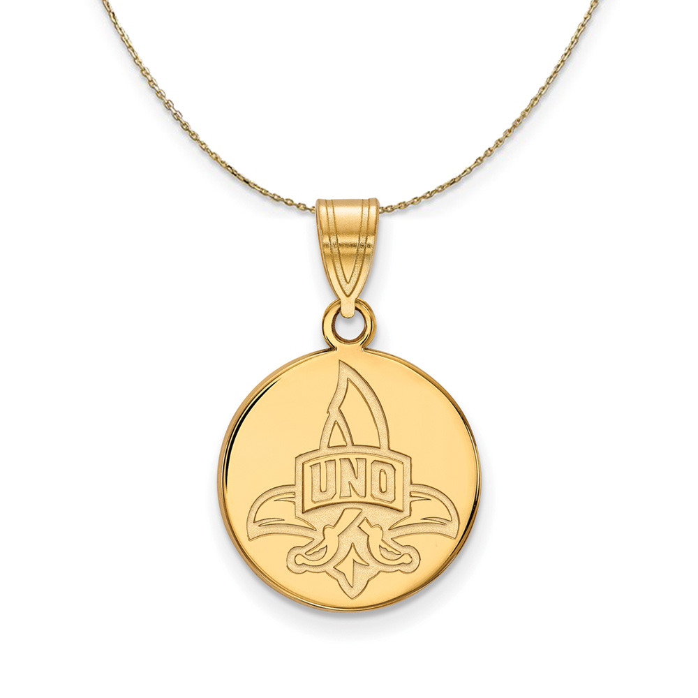 14k Yellow Gold U. of New Orleans Disc Necklace