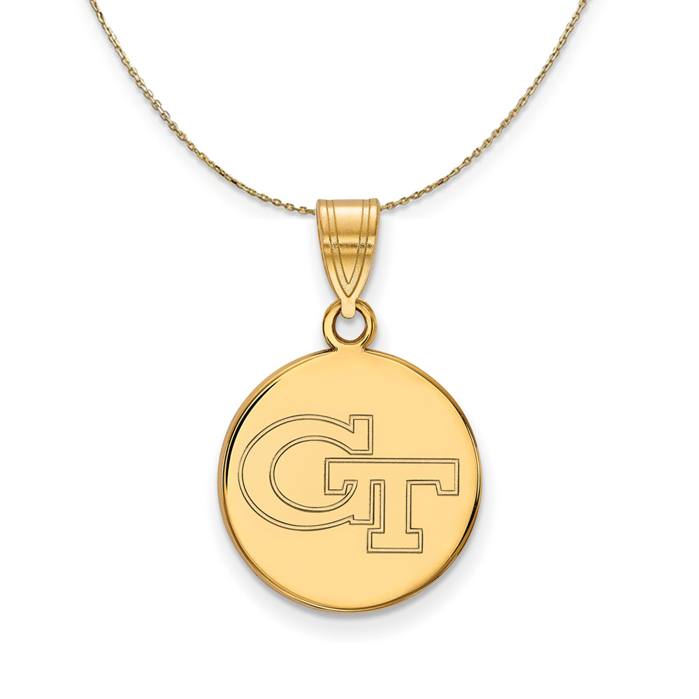 14k Yellow Gold Georgia Technology Disc Necklace
