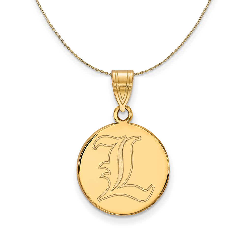 14k Yellow Gold U. of Louisville Disc Necklace
