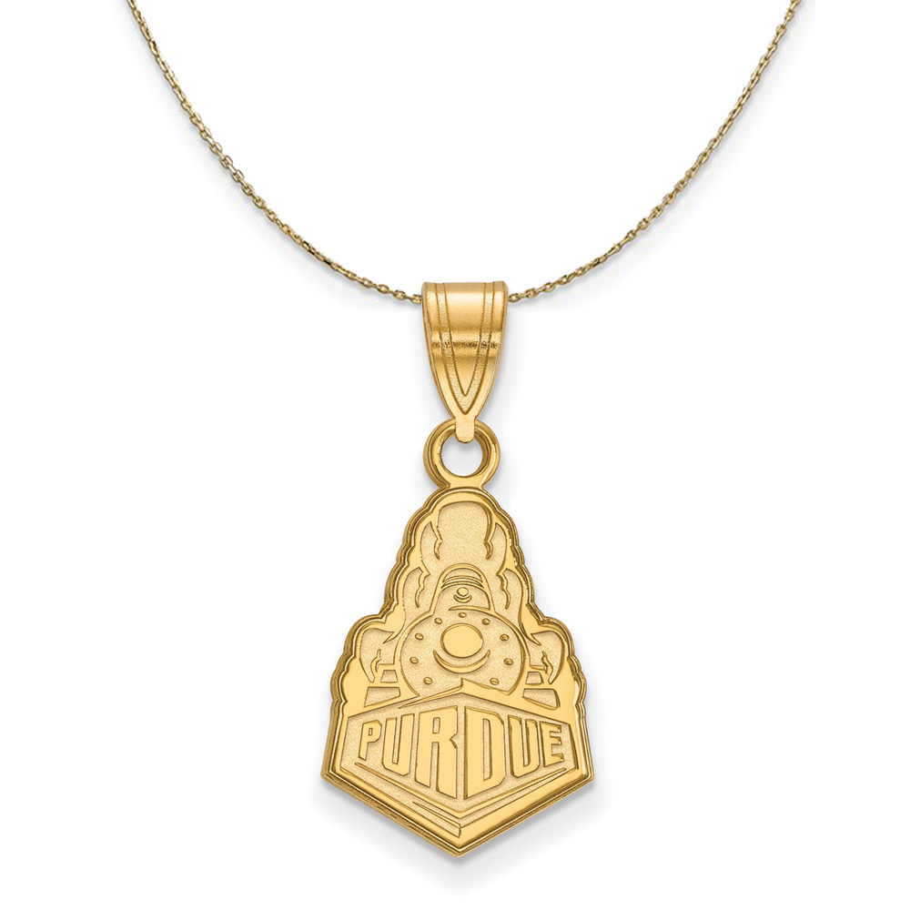 14k Yellow Gold Purdue Logo Necklace