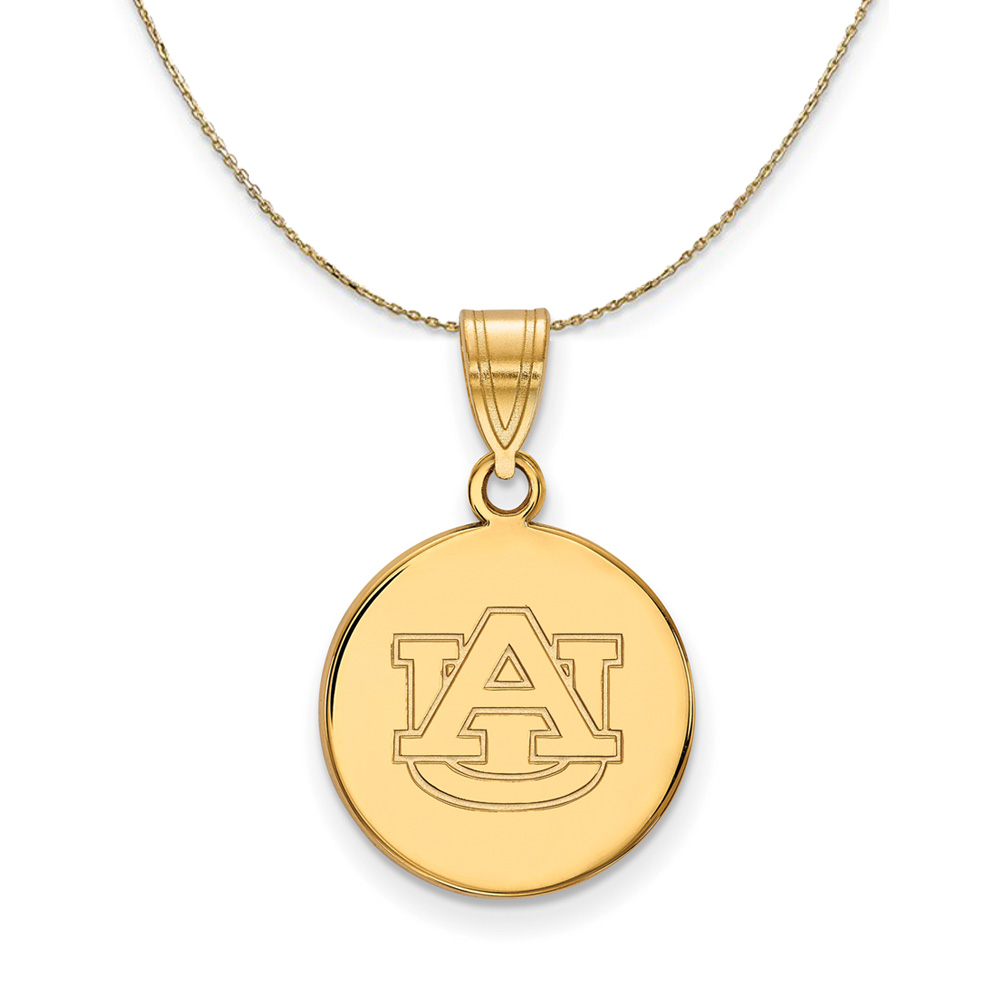 14k Yellow Gold Auburn U Disc Necklace