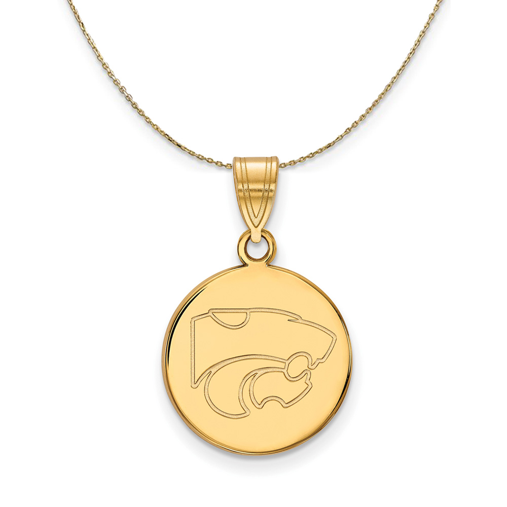 14k Yellow Gold Kansas State Disc Necklace