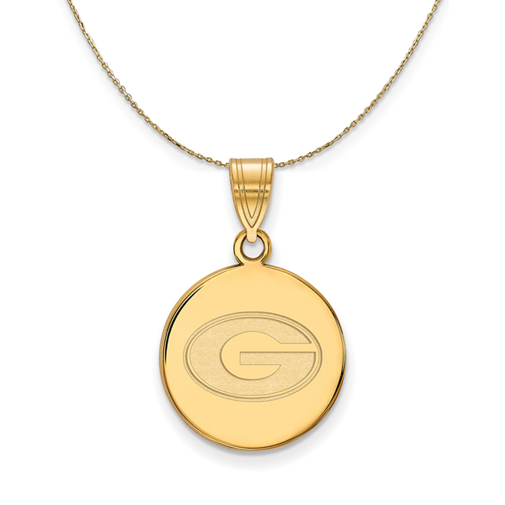 14k Yellow Gold U. of Georgia Disc Necklace