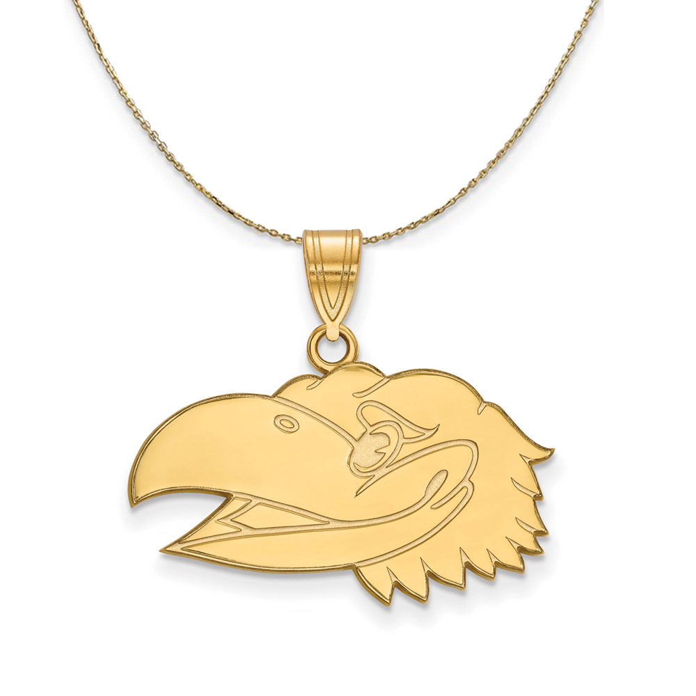 14k Yellow Gold U. of Kansas Jayhawks Necklace