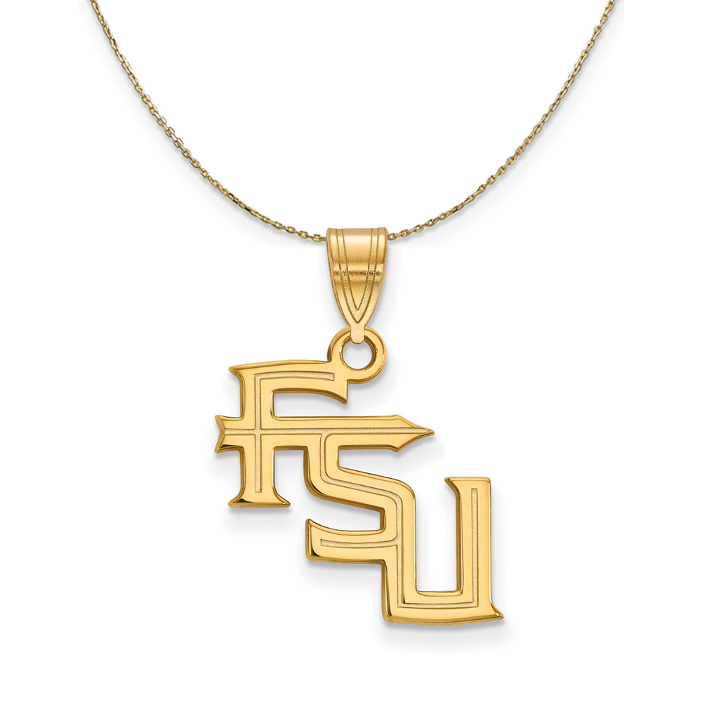 14k Yellow Gold Florida State 'FSU' Necklace
