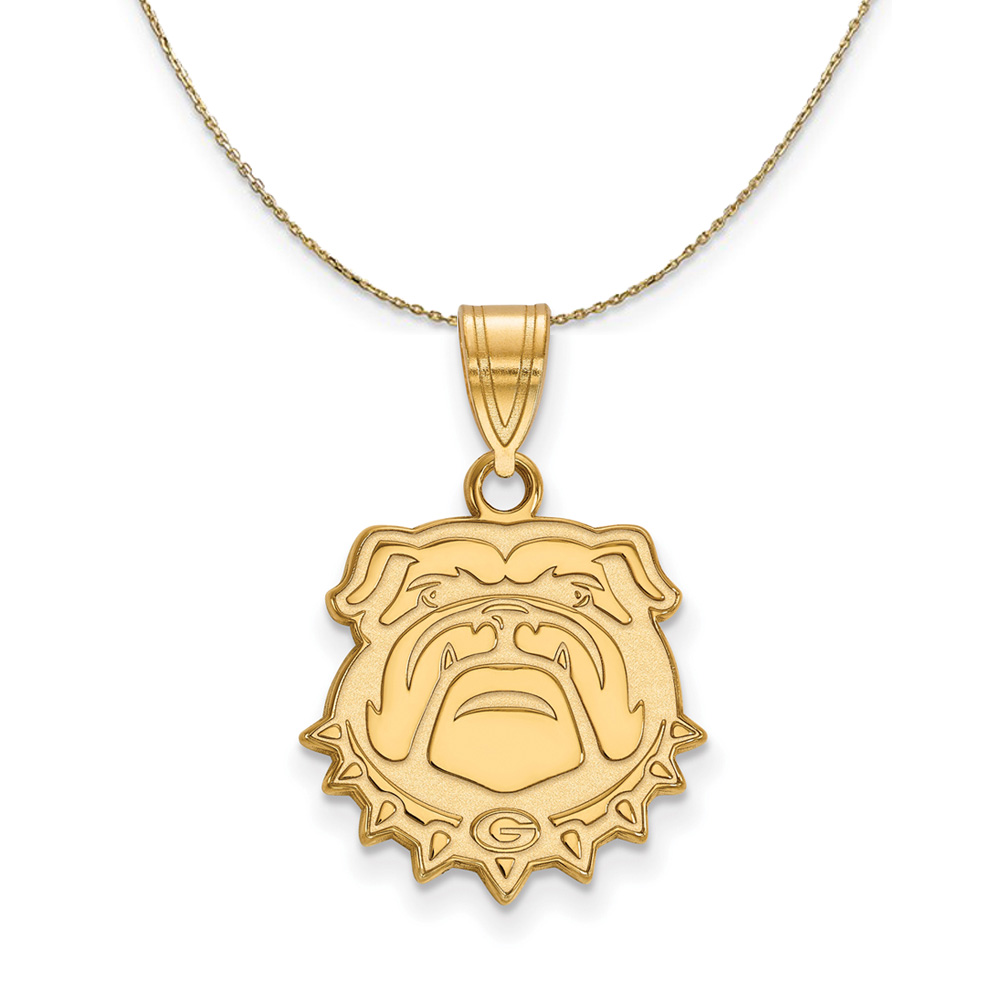 14k Yellow Gold U. of Georgia Bulldogs Md Mascot Necklace