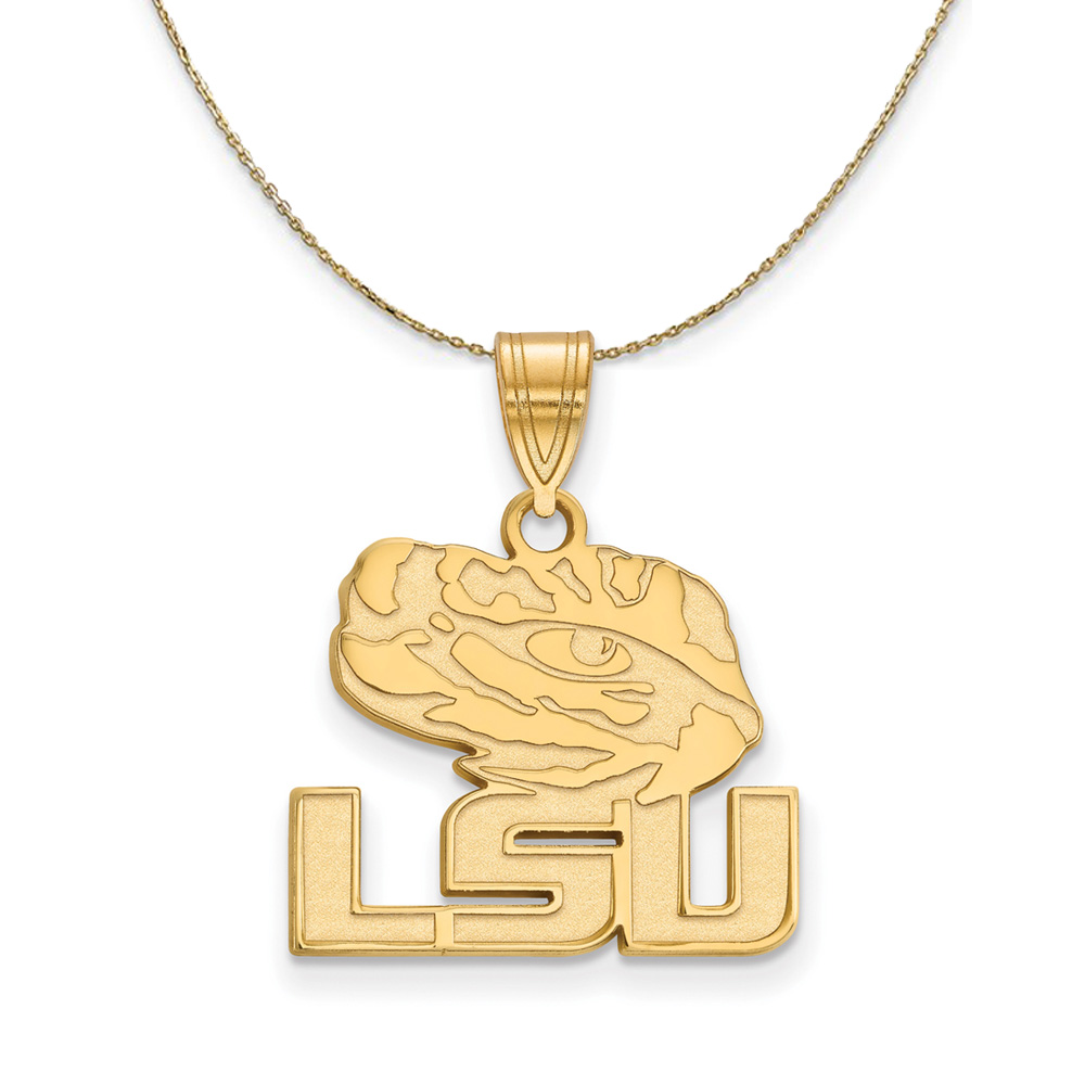 14k Yellow Gold Louisiana State Logo Necklace