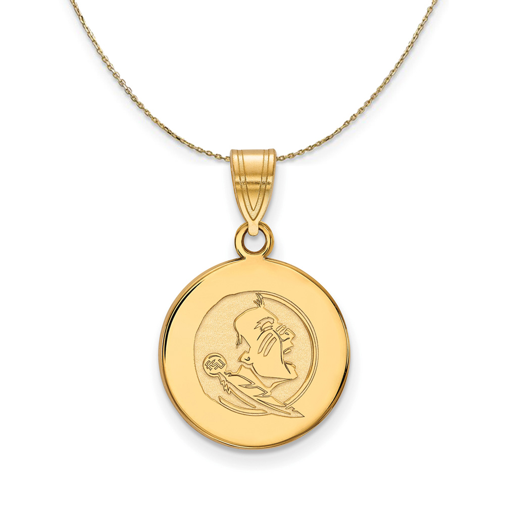 14K Yellow Gold Florida State Disc Necklace