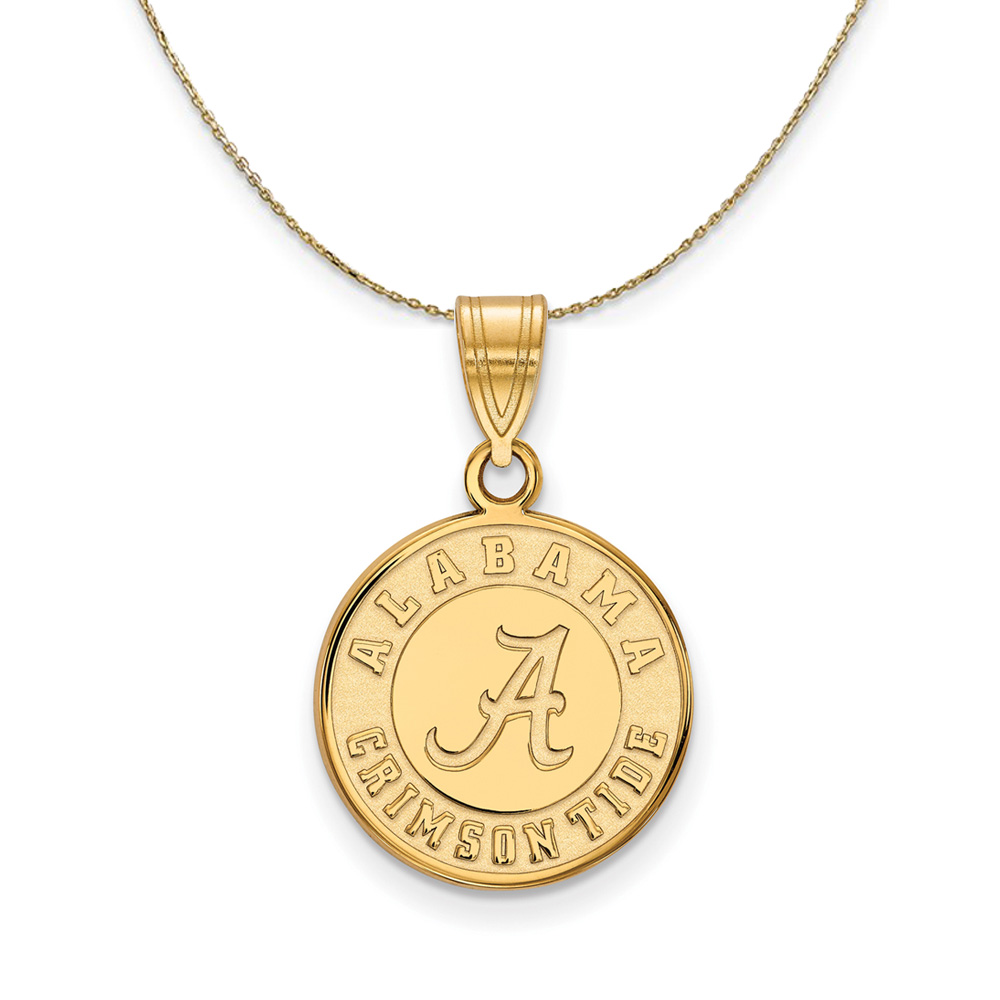 14k Yellow Gold U. of Alabama Disc Necklace